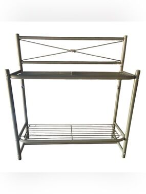 rack wire satin nickel finish 2 shelf 19.5W x 20.5H x 7D storage organization